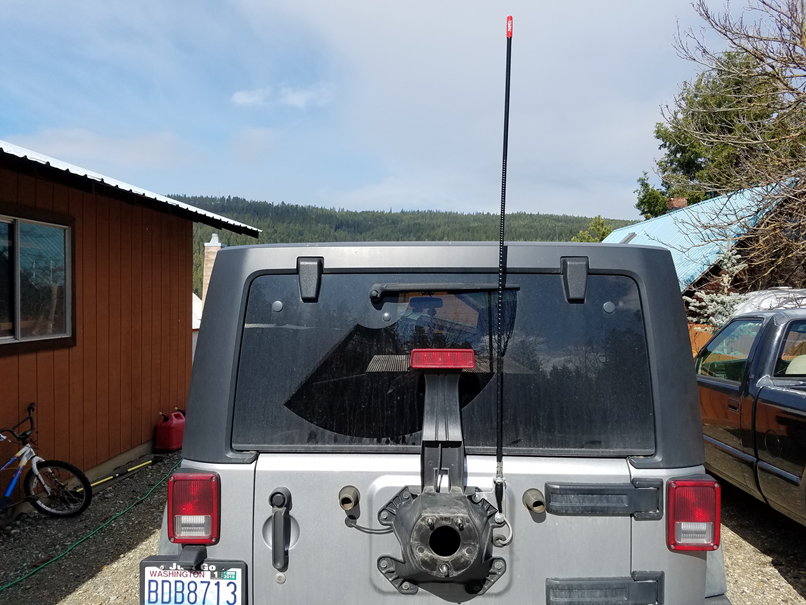 jeep jk spare tire antenna mount